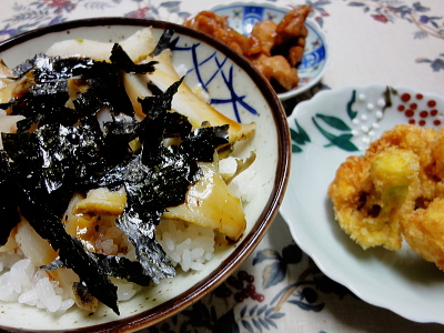 お祝いのアワビ丼